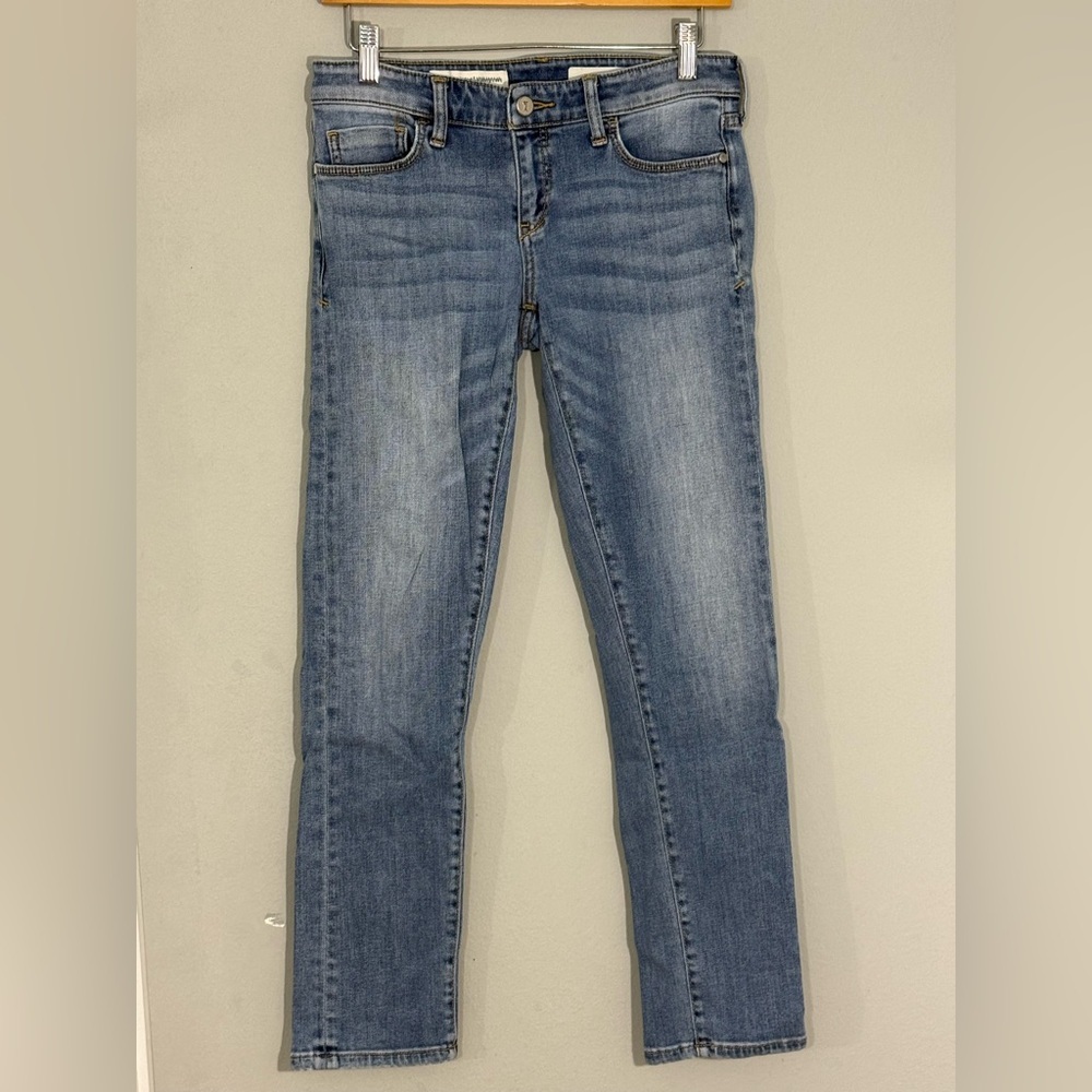 Pilcro Anthropologie Hyphen Slim Straight Jeans Sz26 Light Wash Stretch Denim